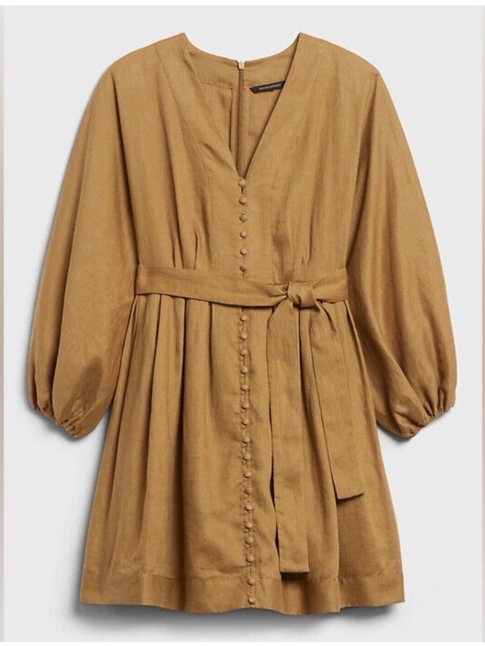 Banana Republic Camel Tan Button-Front Mini Dress with Belt